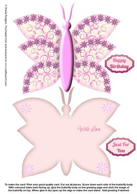 Artistic Butterfly Stand Up Card 4