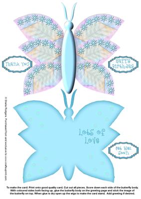 Artistic Butterfly Stand Up Card 8