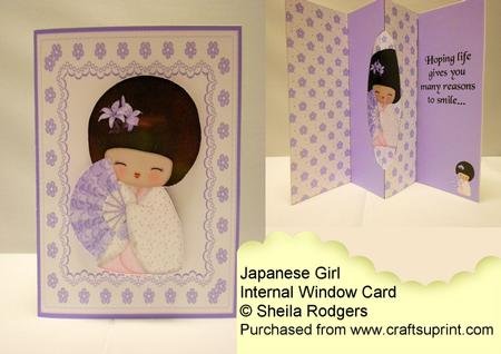Internal Window Card - Japanese Girl