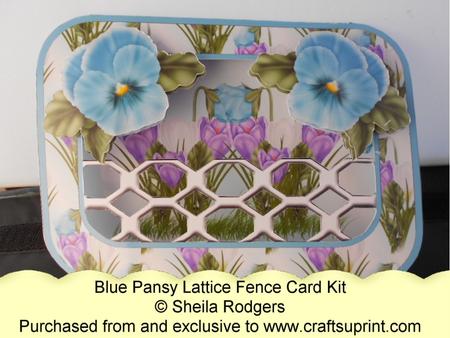 Lattice Fence Card - Blue Pansy