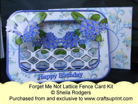 Lattice Fence Card - Forget Me Not