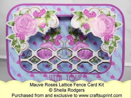 Lattice Fence Card - Mauve Roses