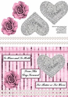 Diamond Heart Wedding Card
