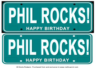 Number Plate - Phil Rocks!