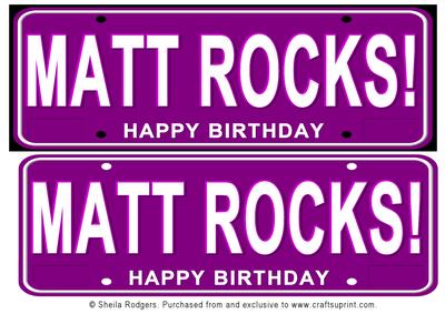 Number Plate - Matt Rocks!