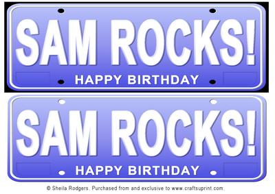 Number Plate - Sam Rocks!