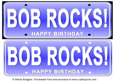 Number Plate - Bob Rocks!