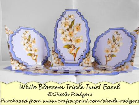 Triple Twist Easel Card - White Blossom