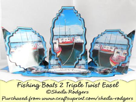 Triple Twist Easel Card - Fishing Boats 2