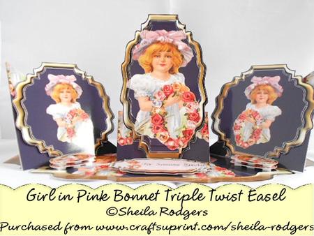 Triple Twist Easel Card - Girl in Pink Bonnet