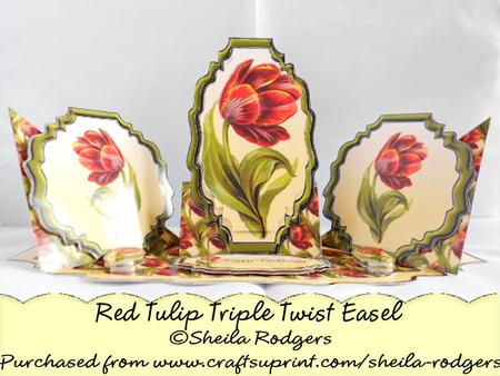 Triple Twist Easel Card - Red Tulip