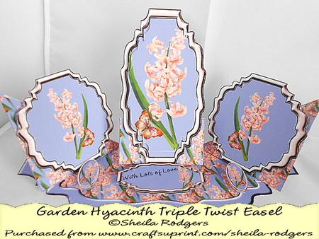 Triple Twist Easel Card - Garden Hyacinth