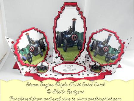 Triple Twist Easel Card - Steam Engine