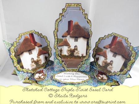 Triple Twist Easel Card - Thatched Cottage