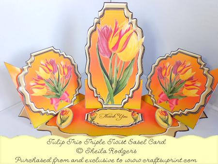 Triple Twist Easel Card - Tulip Trio