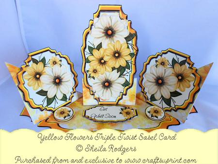 Triple Twist Easel Card - Yellow Flowers