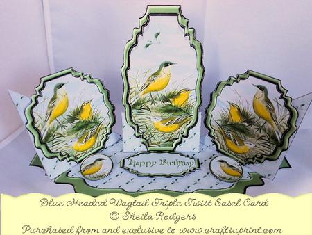 Triple Twist Easel Card - Blue Headed Wagtail