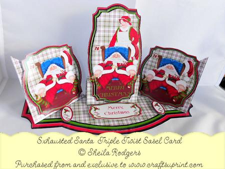 Triple Twist Easel Card - Exhausted Santa