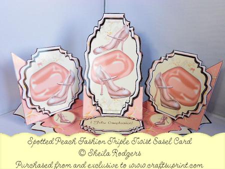 Triple Twist Easel Card - Spotted Peach Fashion (spanish)