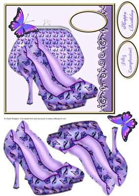 Purple Butterfly Bag and Shoes (with Spanish)