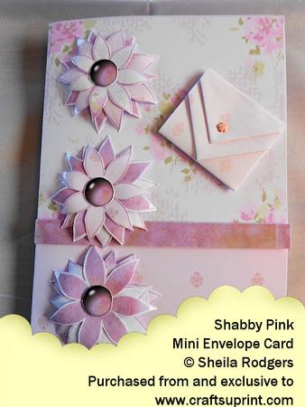 Mini Envelope Card - Shabby Pink