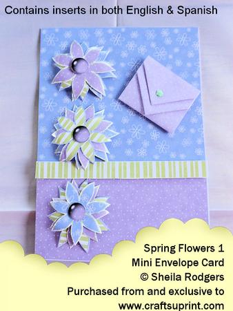Mini Envelope Card - Spring Flowers 1