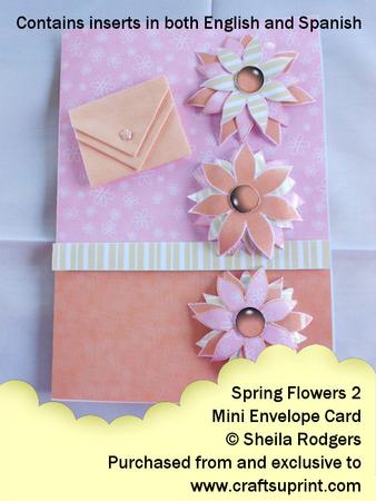 Mini Envelope Card - Spring Flowers 2 with Spanish