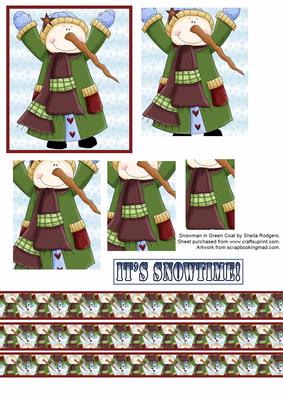 Snowman in Green Coat