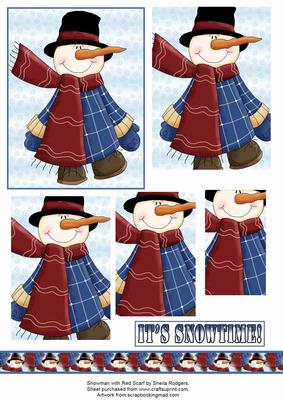 Snowman with Red Scarf