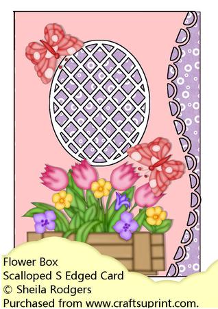 Scalloped S Edged Card - Flower Box
