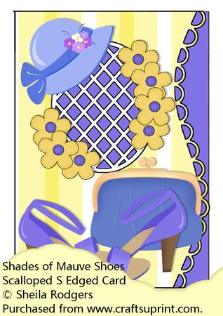 Scalloped S Edged Card - Shades of Mauve Shoes