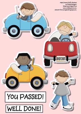 Male Drivers "puffy Stickers"