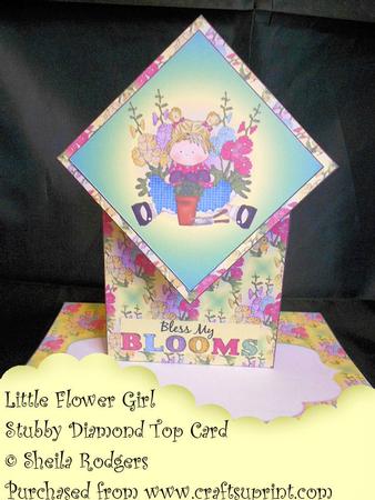 Stubby Diamond Top Card - Little Flower Girl