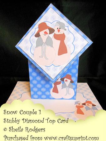 Stubby Diamond Top Card - Snow Couple 1