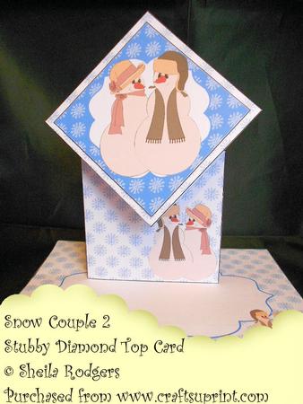 Stubby Diamond Top Card - Snow Couple 2
