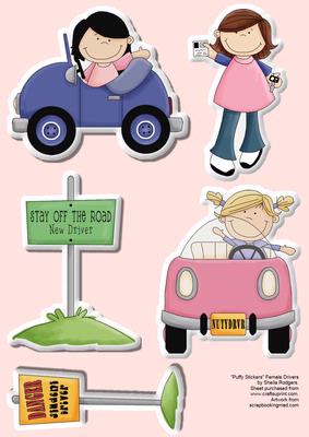 Puffy Stickers Female Drivers
