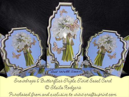 Triple Twist Easel Card - Snowdrops & Butterflies