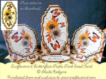 Triple Twist Easel Card - Sunflowers & Butterflies
