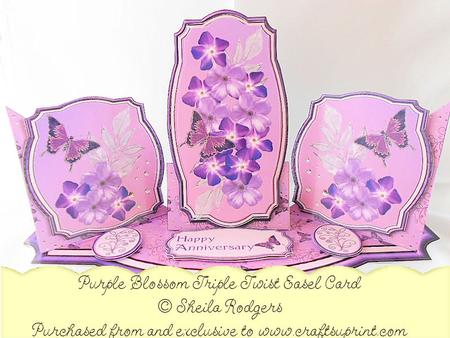 Triple Twist Easel Card - Purple Blossom