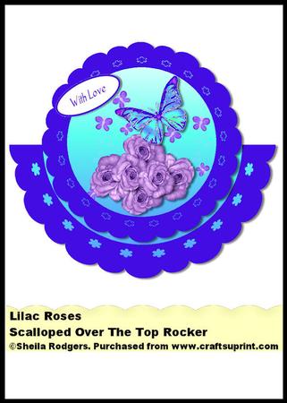 Scalloped Over the Top Rocker - Lilac Roses