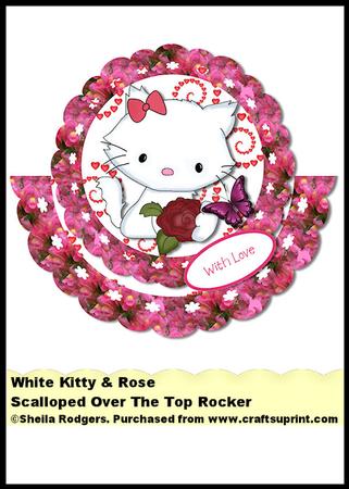 Scalloped Over the Top Rocker - White Kitty & Rose