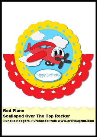 Scalloped Over the Top Rocker - Red Plane