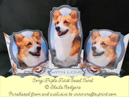 Triple Twist Easel Card - Corgi