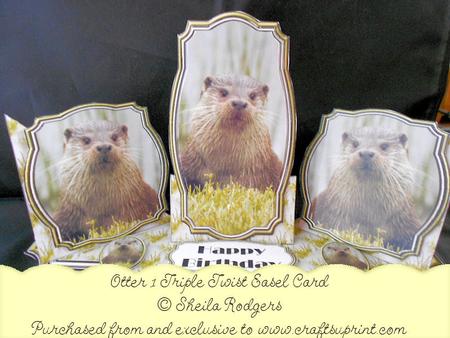Triple Twist Easel Card - Otter 1