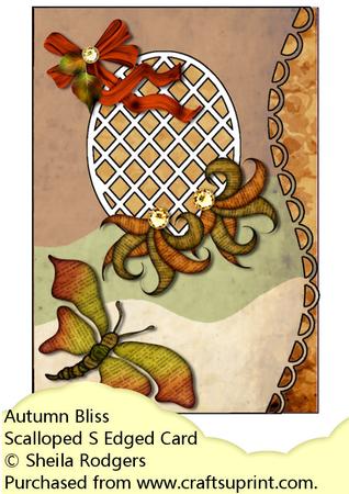 Scalloped S Edged Card - Autumn Bliss