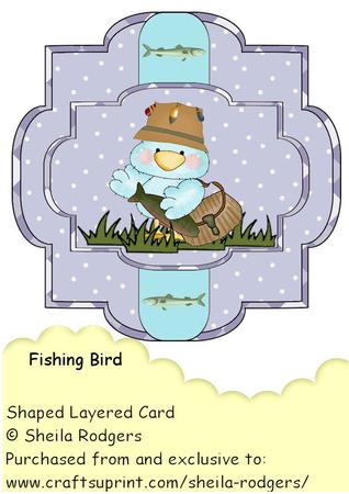 Shaped Layered Card - Fishing Bird