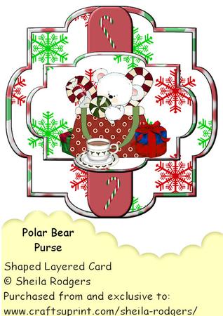 Shaped Layered Card - Polar Bear Purse