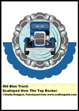 Scalloped Over the Top Rocker - Old Blue Truck