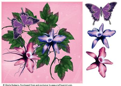 Passion Flowers Topper for 8 x 8 Card