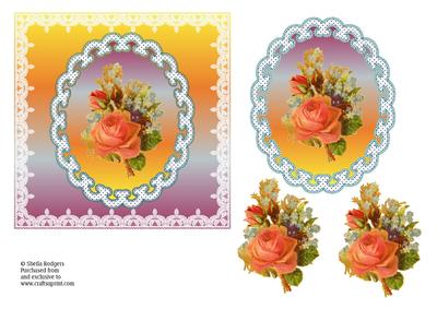 Vintage Roses in Oval Frame
